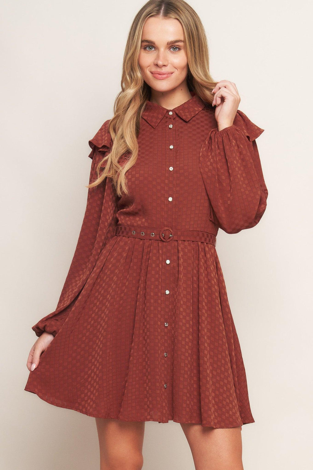 CALL IT LOVE WOVEN MINI DRESS