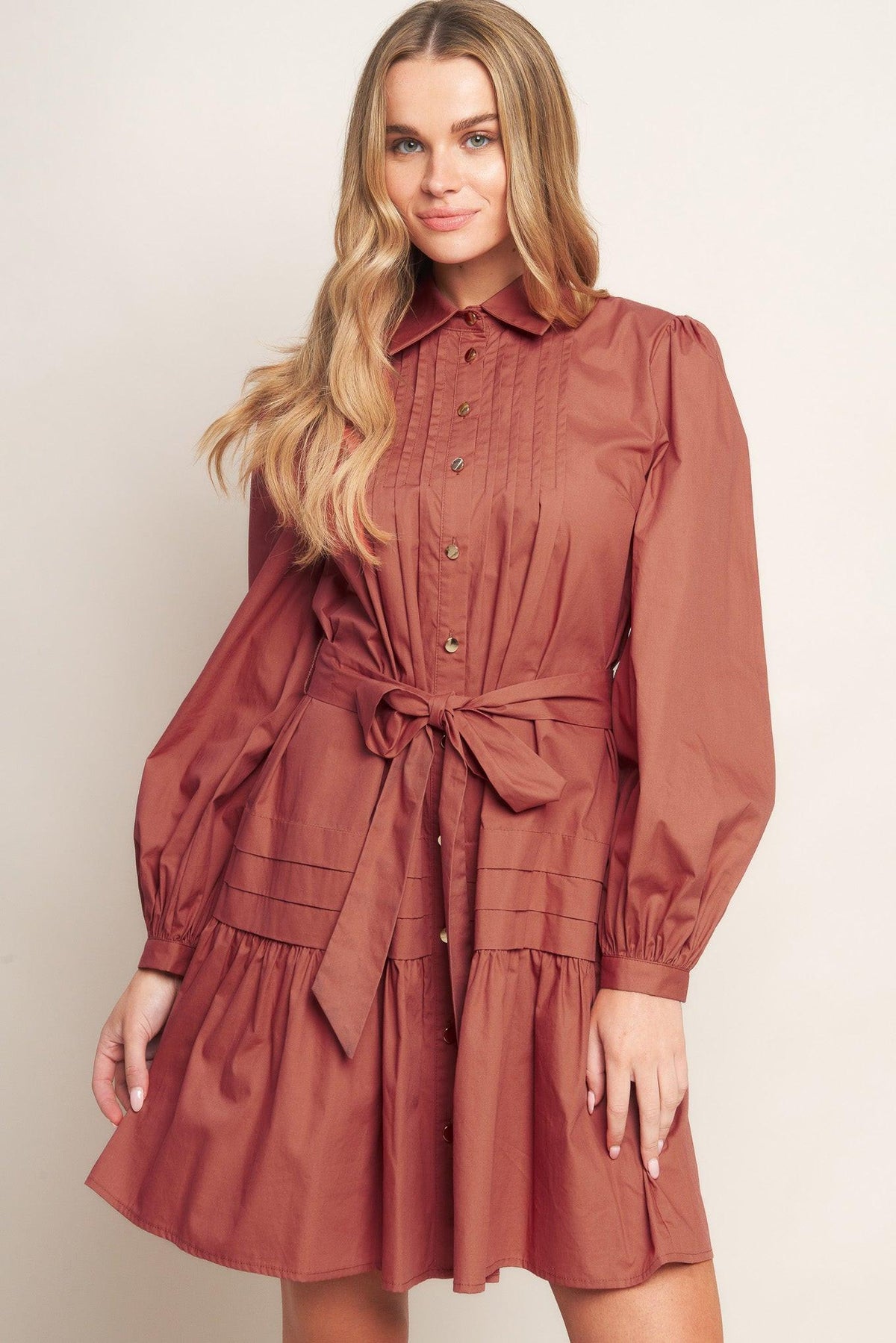 AESTHETIC POSE WOVEN MINI DRESS