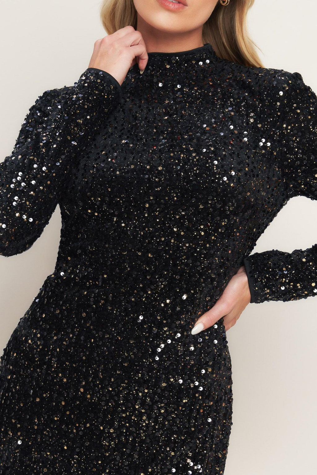 WHIMS OF FATE SEQUIN MINI DRESS