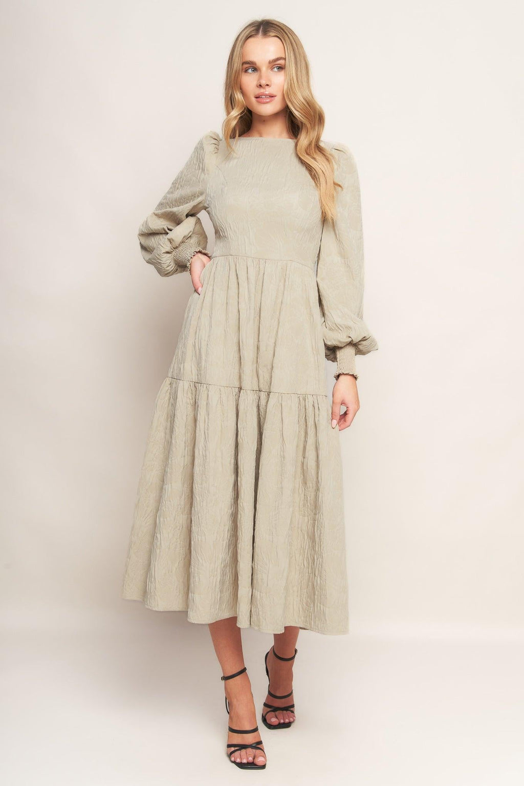 NEBULA NIGHTS WOVEN MIDI DRESS