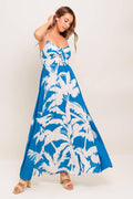SLOW MORNINGS NAVY WOVEN MAXI DRESS