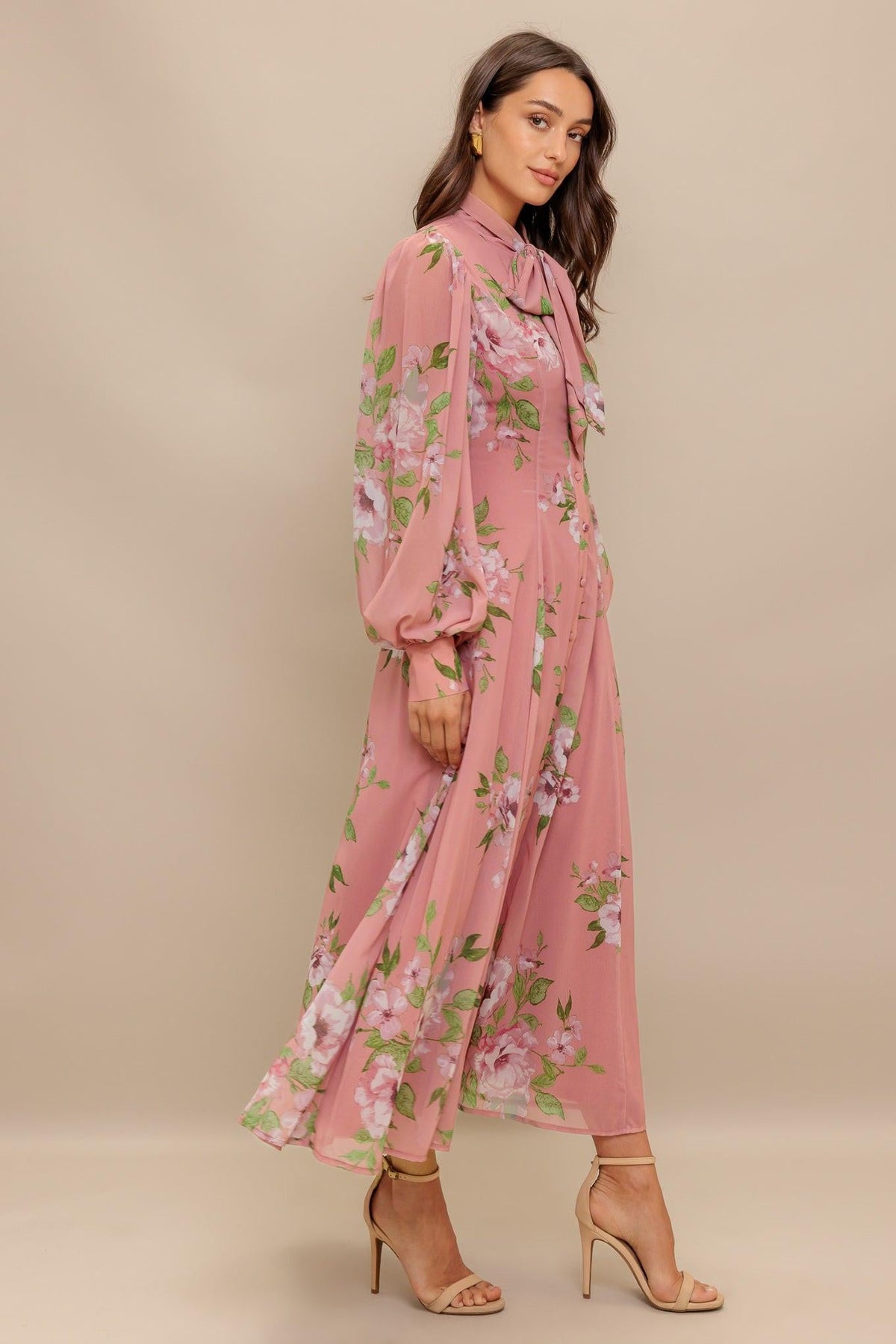 BLUSH BOTANICA WOVEN MIDI DRESS