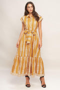 DESERT BLOOM WOVEN MIDI DRESS