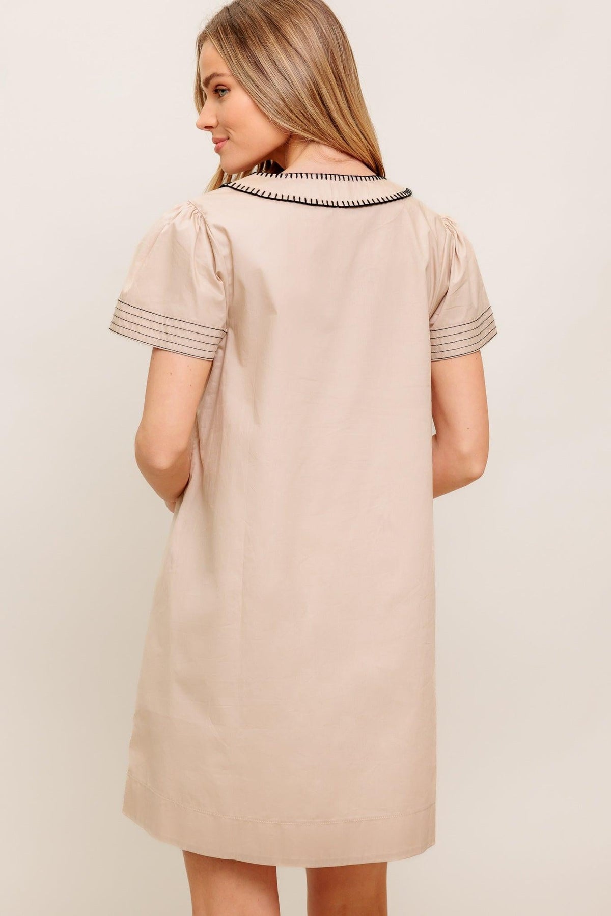 CALM SILHOUETTE WOVEN MINI DRESS