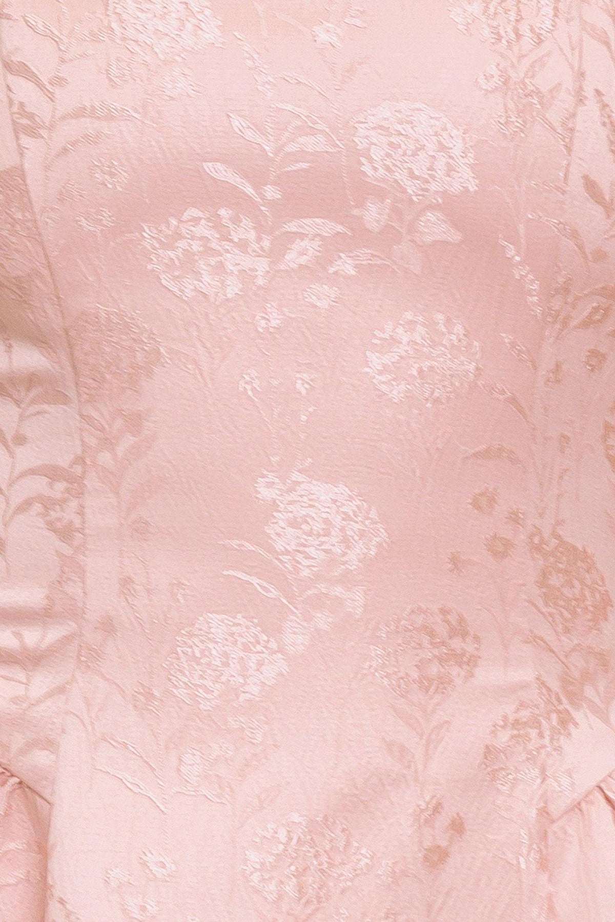 SWEET BLOOM WOVEN JACQUARD SATIN MINI DRESS