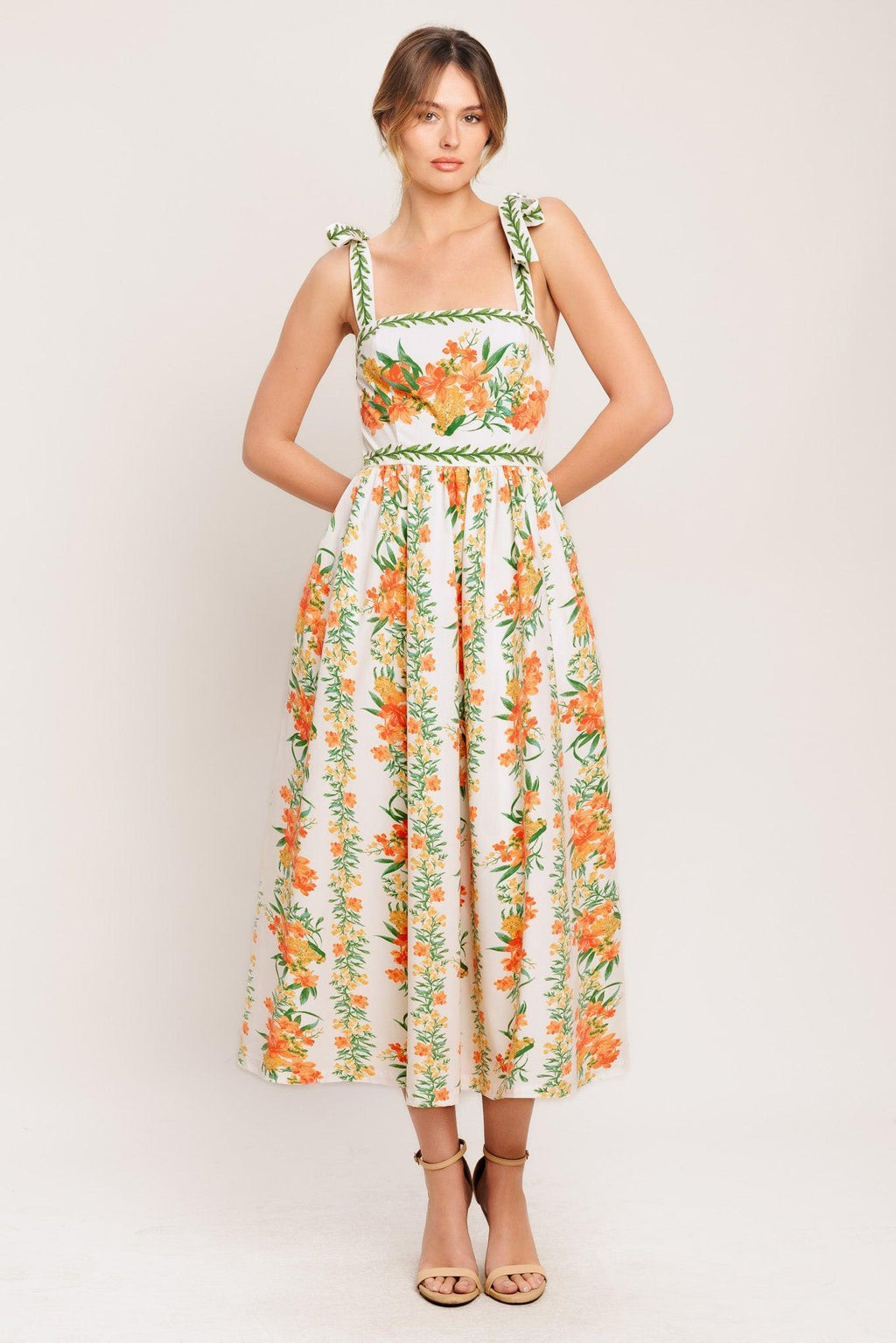 MARIGOLD BREEZE WOVEN MIDI DRESS