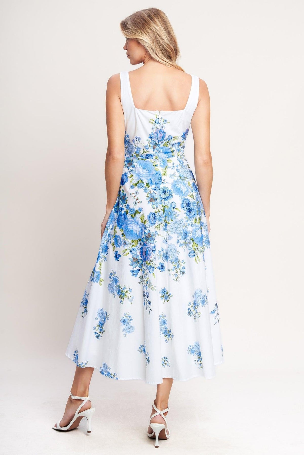 CLASSIC BLOOM DAY WOVEN MIDI DRESS