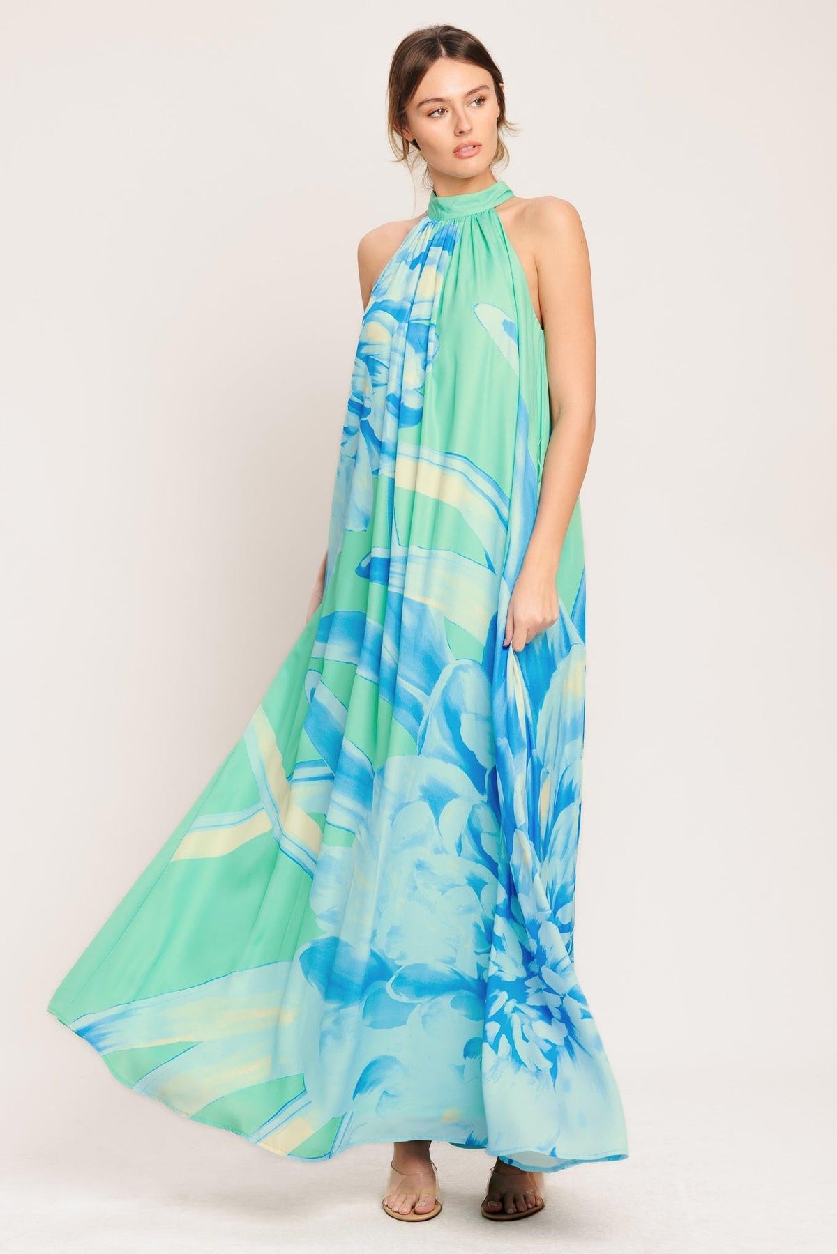 BLUE HORIZON WOVEN MAXI DRESS