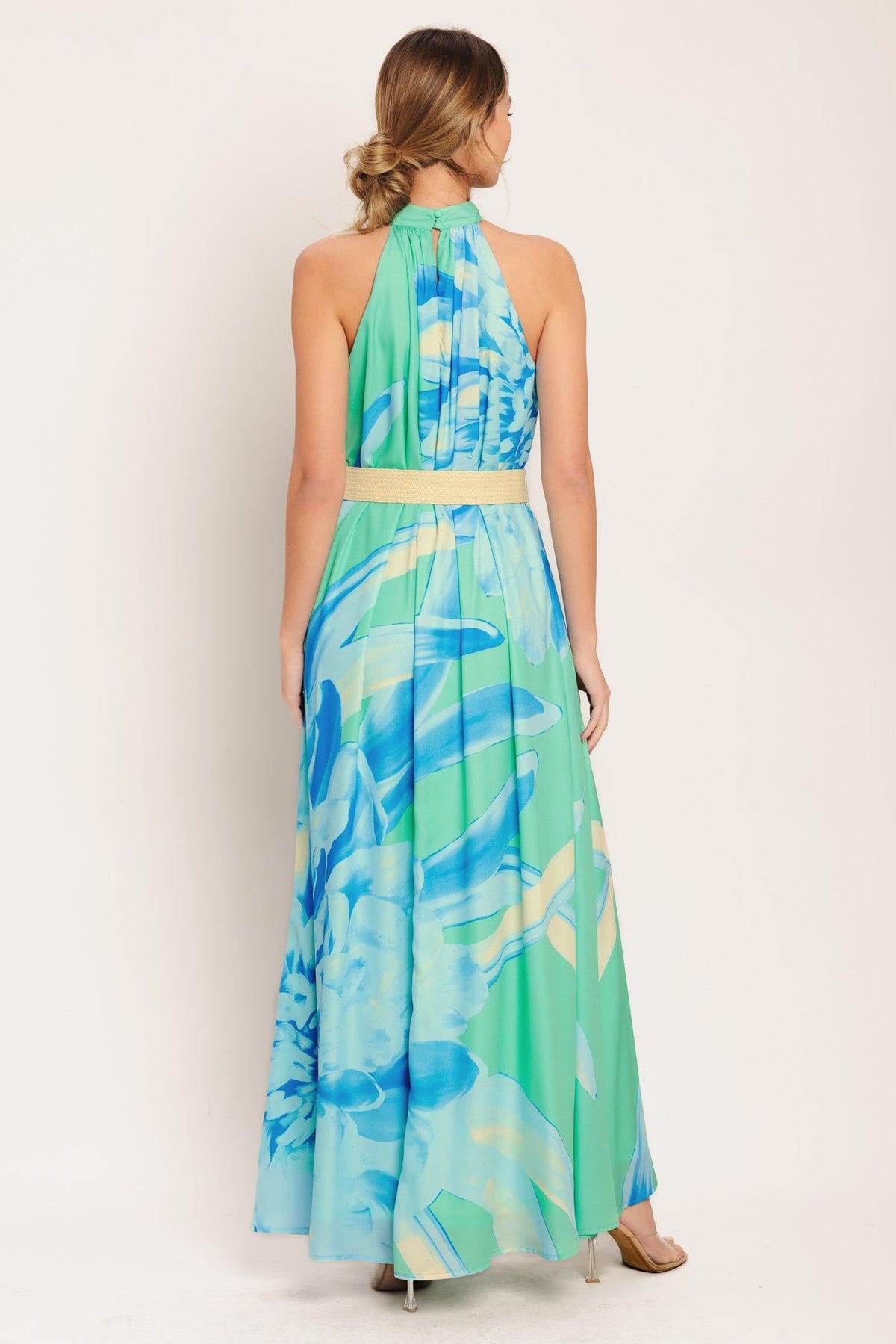 BLUE HORIZON WOVEN MAXI DRESS
