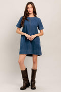 SIMPLY PUT TOGETHER DENIM MINI DRESS
