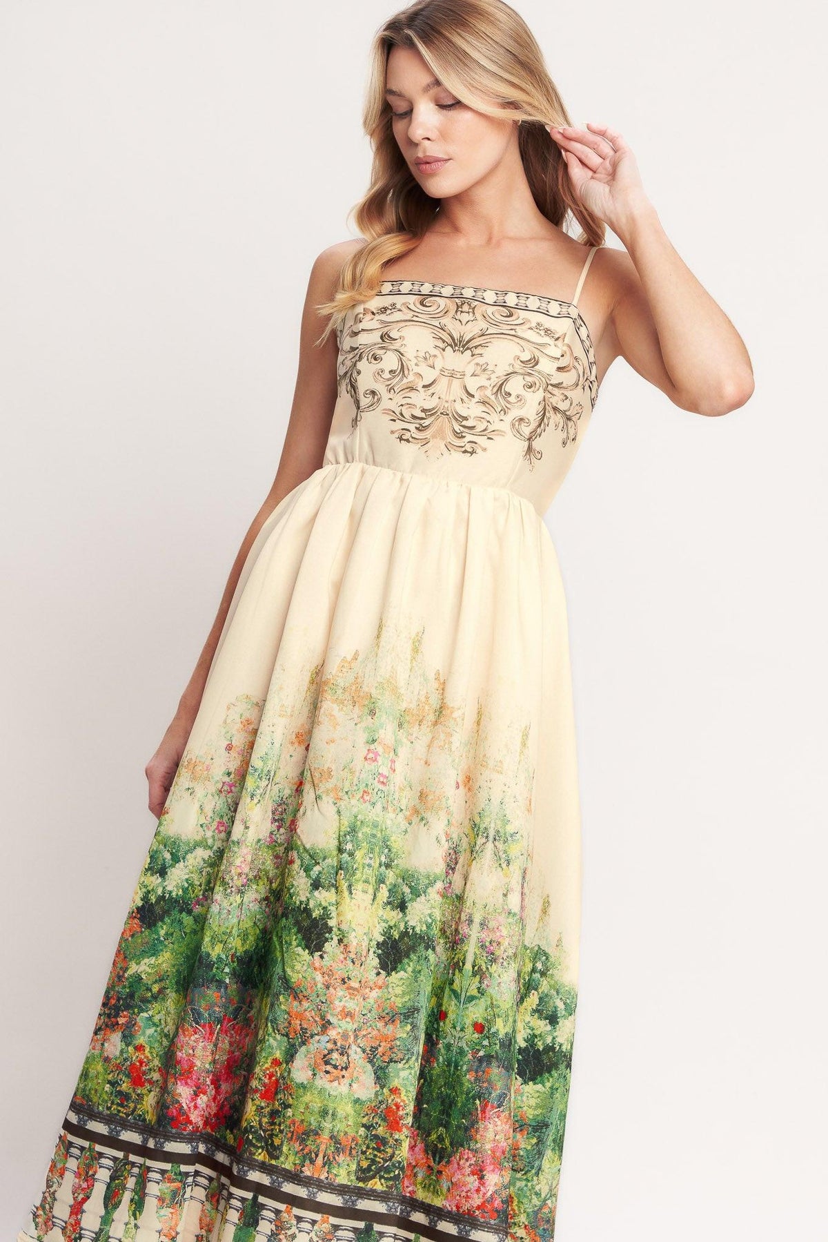 HEIRLOOM BORDER WOVEN MIDI DRESS