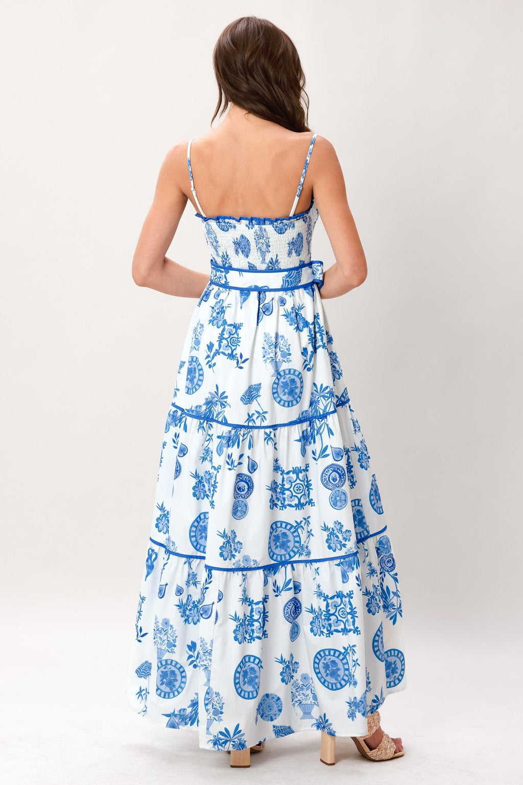 SANTORINI DREAM WOVEN MAXI DRESS