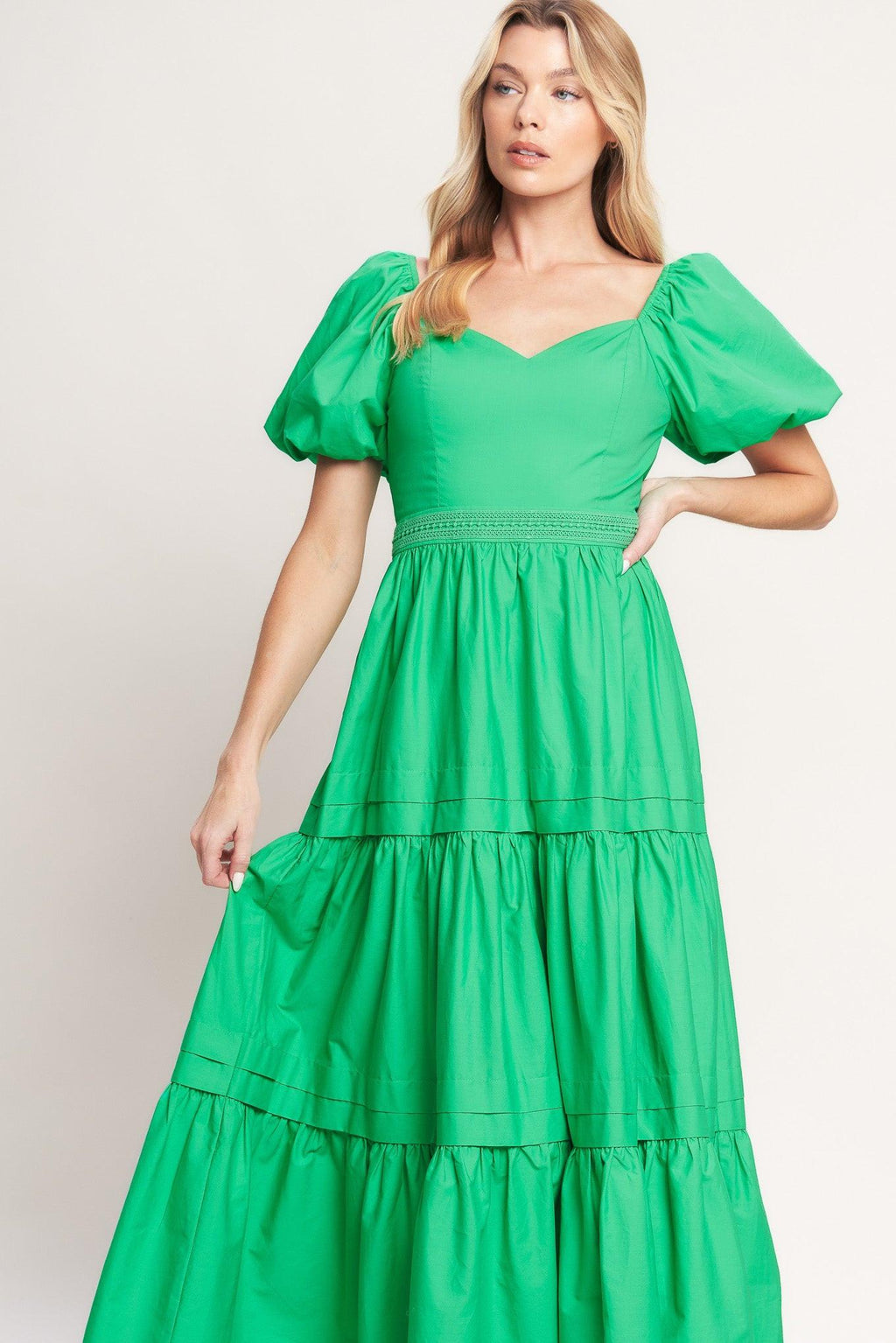 SWEET VERDANT WOVEN MAXI DRESS