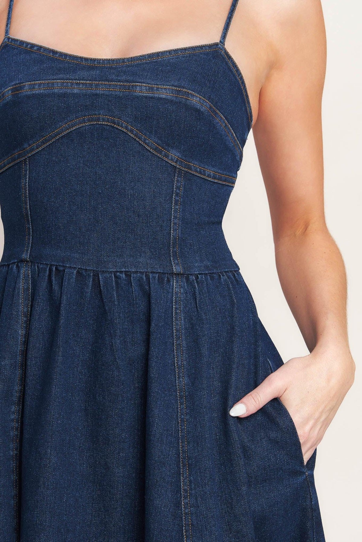 THE EVERYDAY ICON DENIM MIDI DRESS