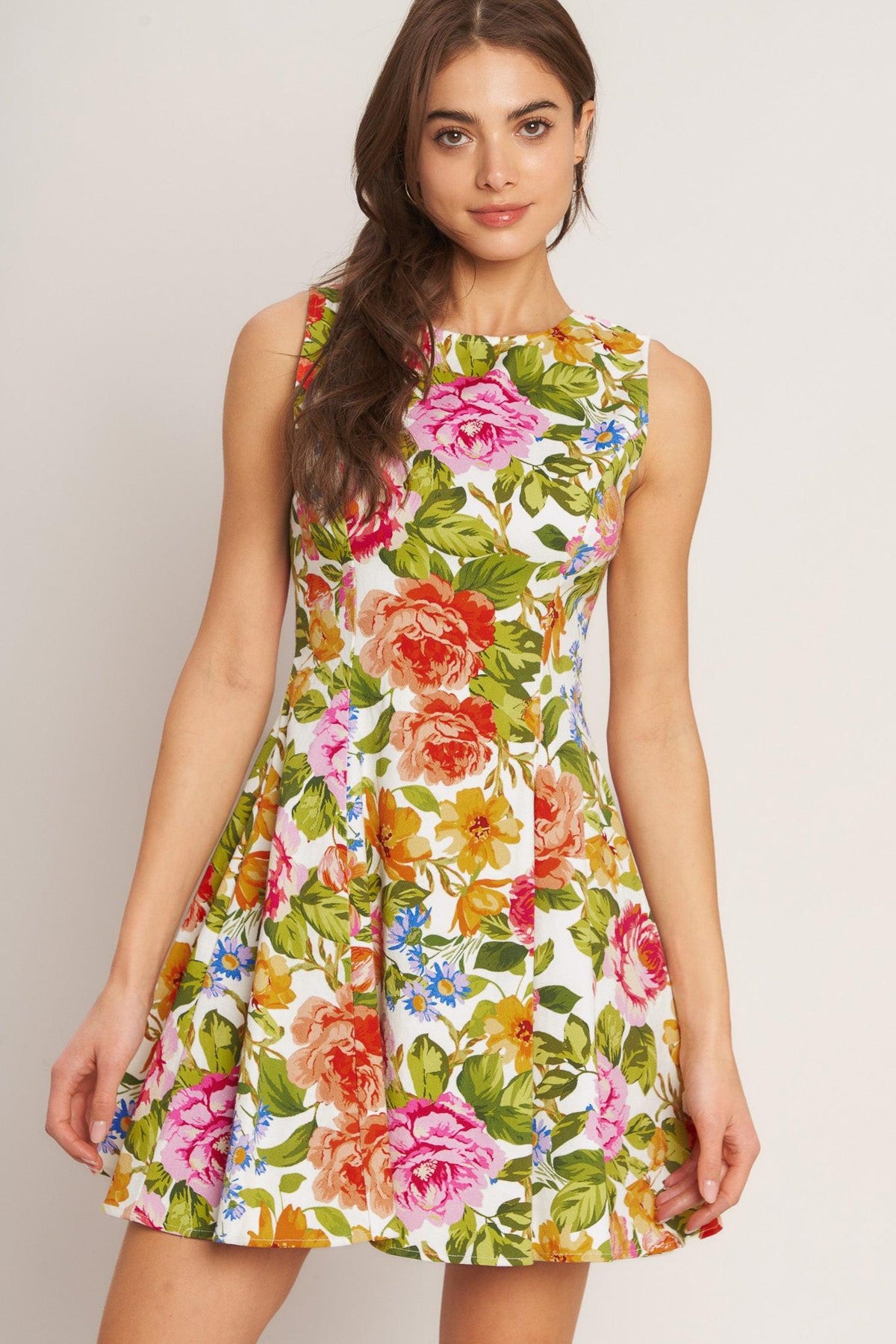 SUMMER LOVE FLORA WOVEN MINI DRESS