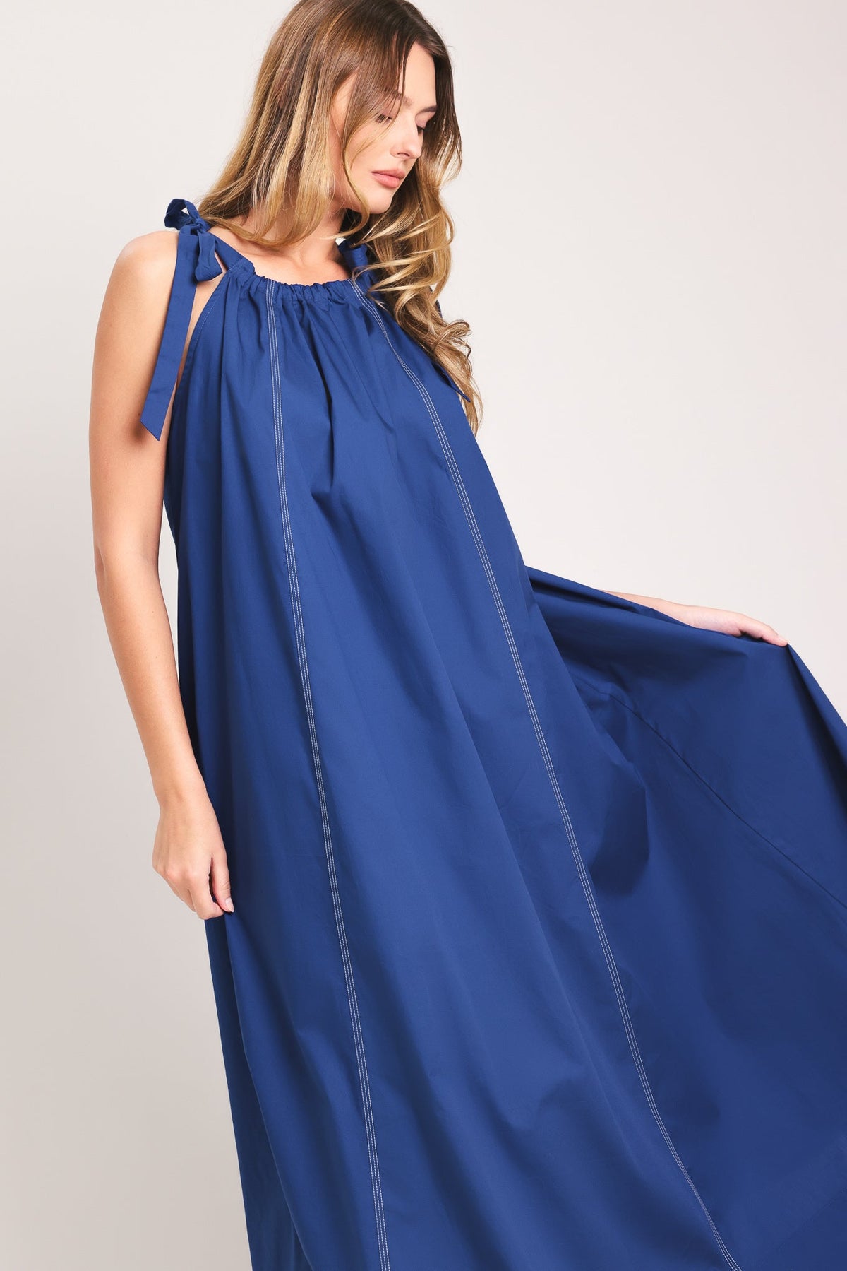 COASTAL EASE WOVEN MIDI DRESS