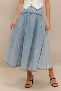 AMERICAN BLEND DENIM MIDI SKIRT