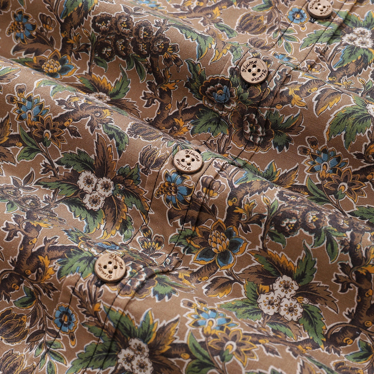 Men's Hawaiian Shirt Autumn Colors Print Cotton Button-down Short Sleeve Aloha Shirt By Amy