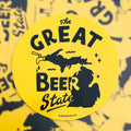 Sticker - Michigan The Great Beer State - Round