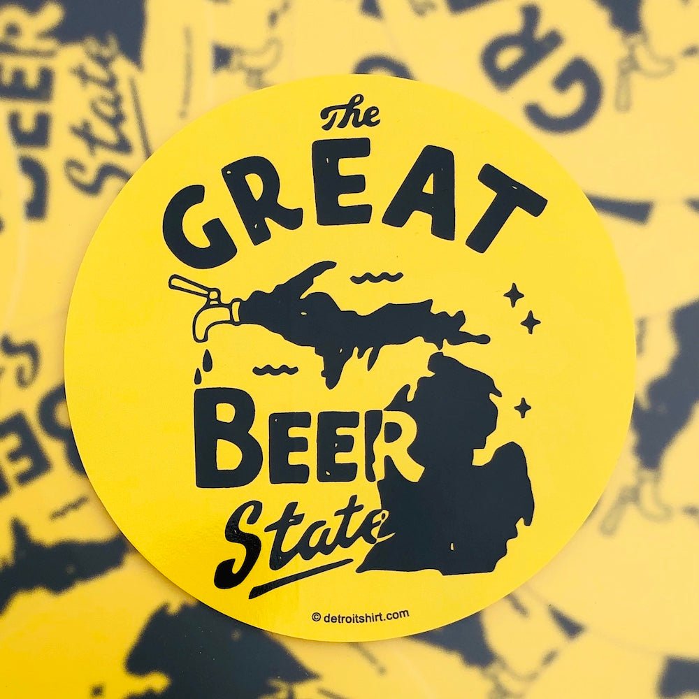 Sticker - Michigan The Great Beer State - Round