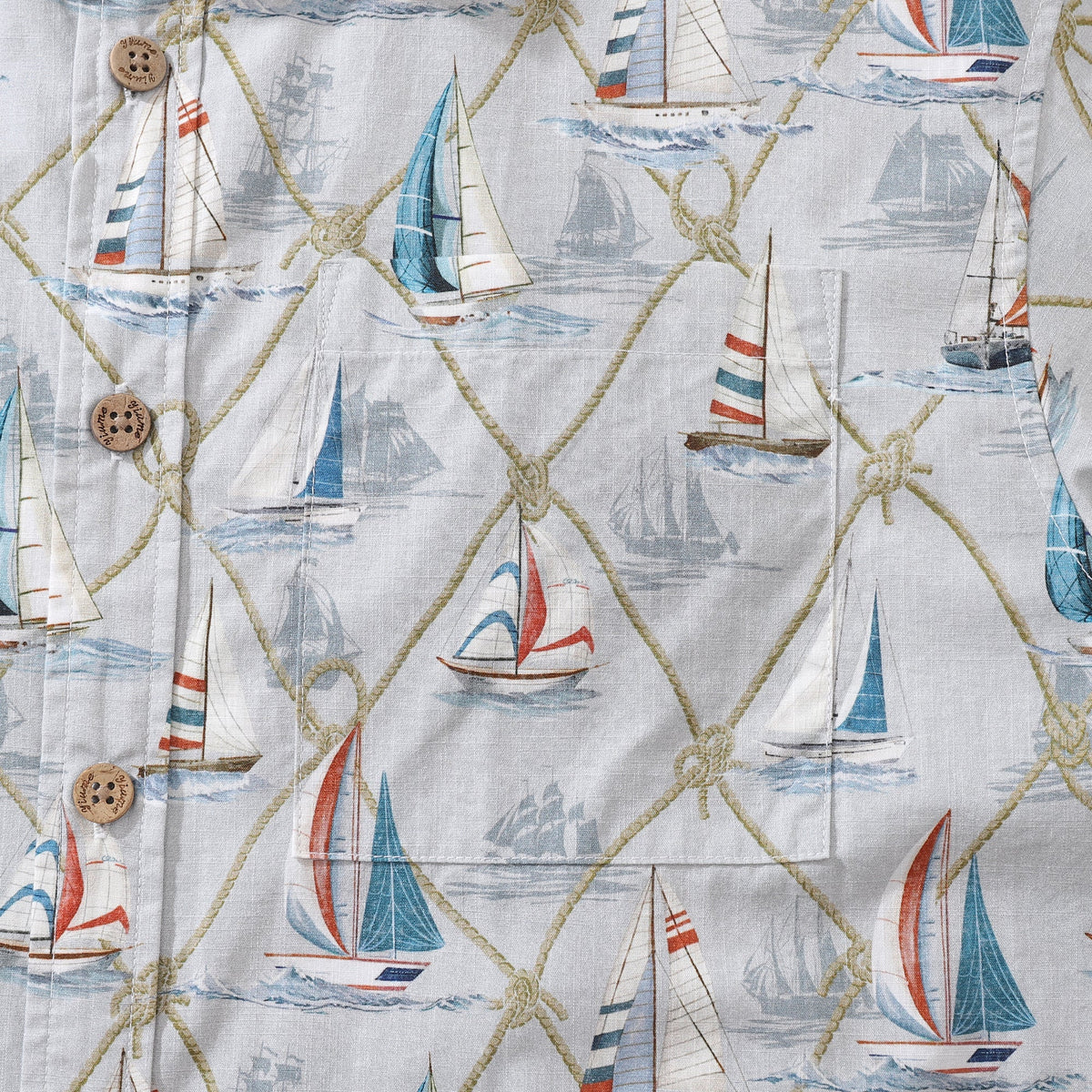 Men's Hawaiian Shirt Aloha Adventure Print Cotton Button-down Short Sleeve Aloha Shirt By Sherry