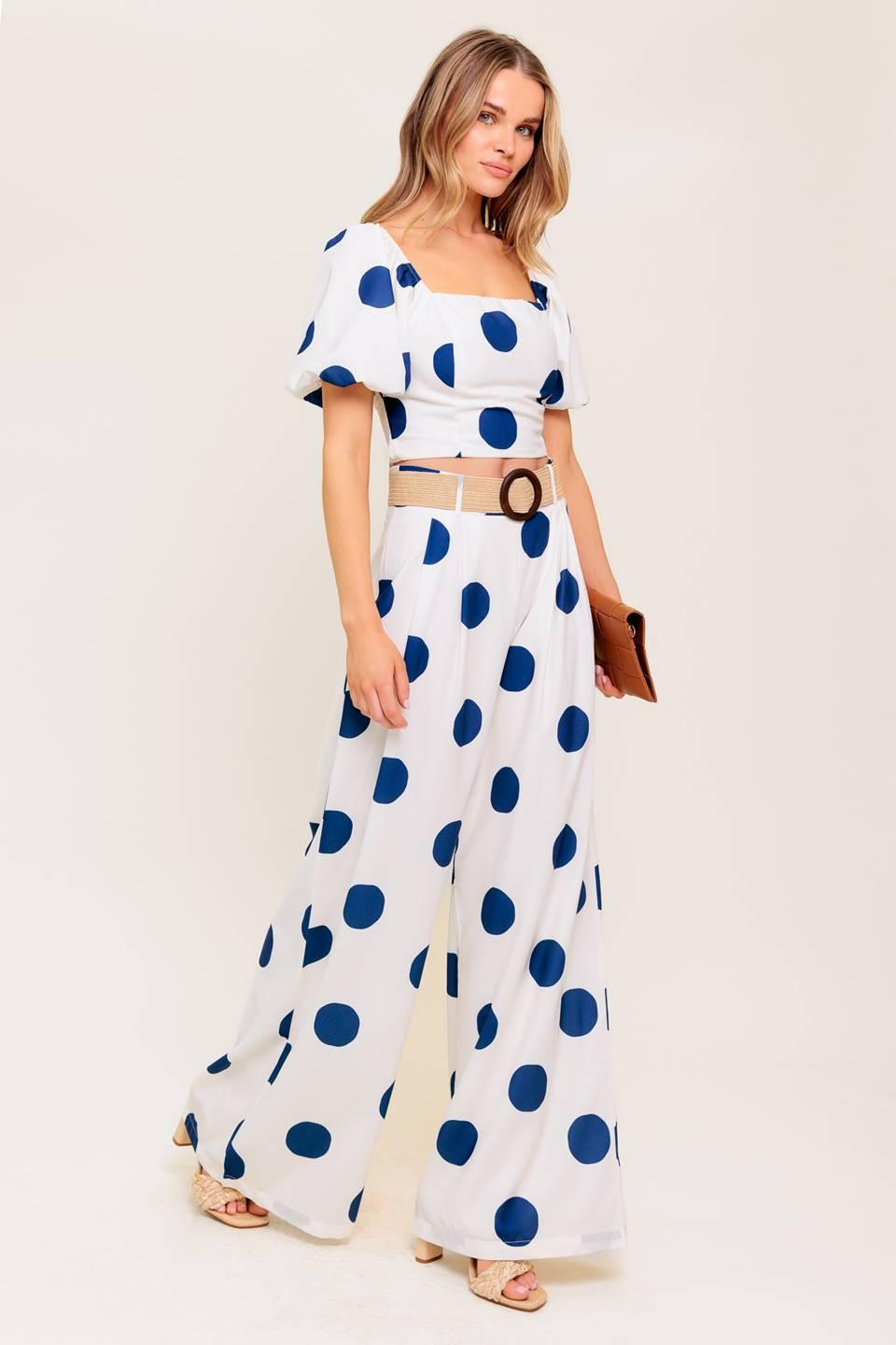 COCONUT KISS  NAVY TOP AND PANT SET
