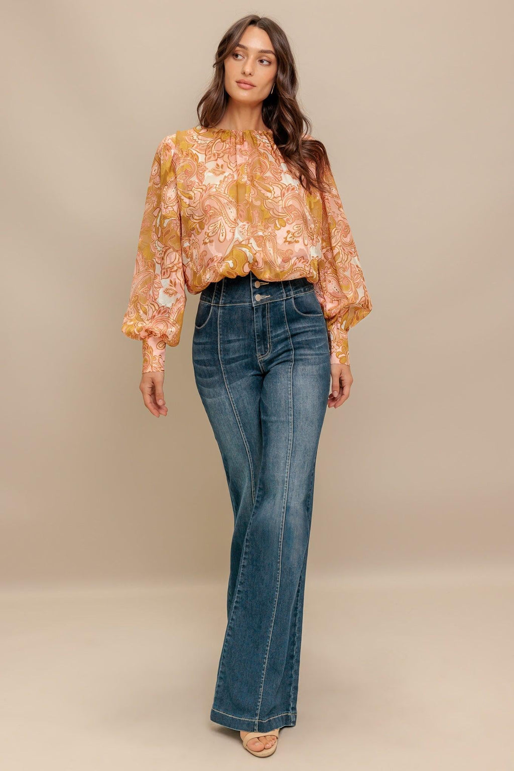 PAISLEY BREEZE  WOVEN JACQUARD TOP