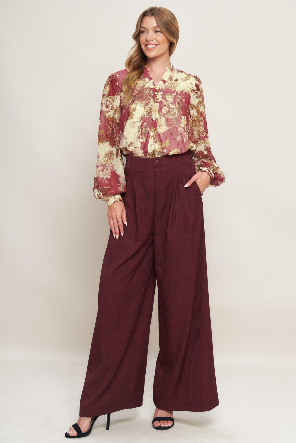 CHATEAU FLORAL WOVEN TOP