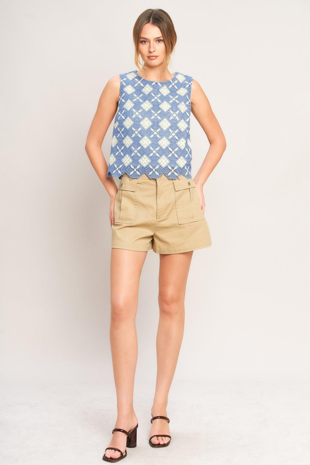 COASTAL WOVEN LACE TOP