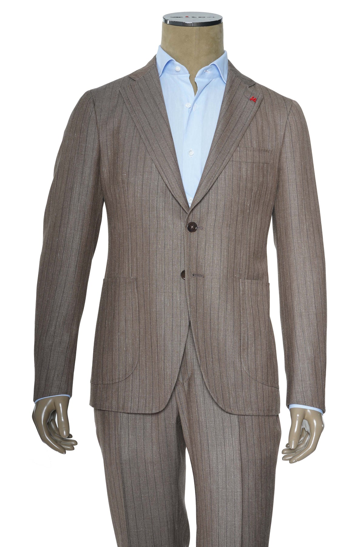 Isaia Pinstripe Wool-Silk-Linen Suit