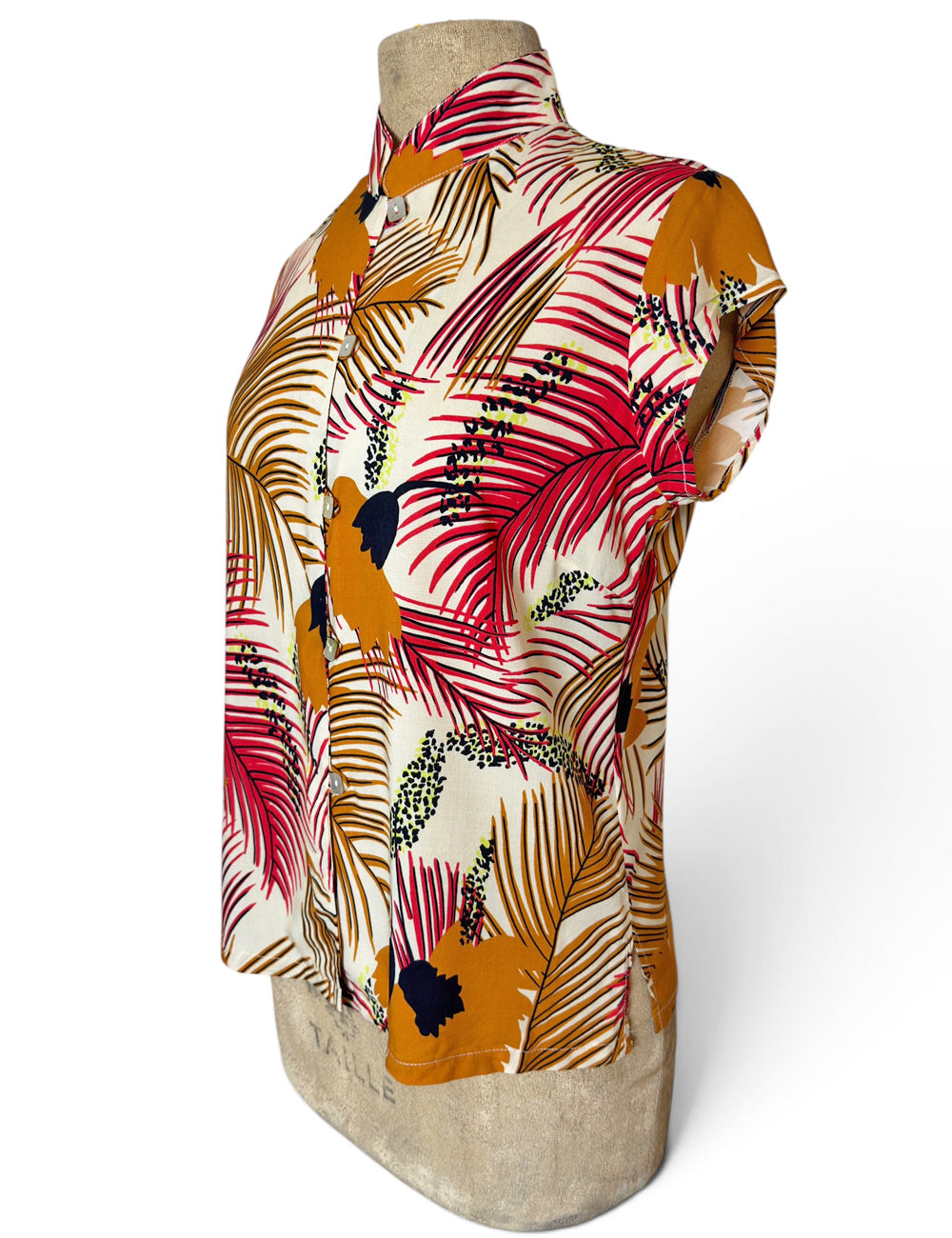 Island Sunset 1930s Style Mandarin Collar Tea Timer Top