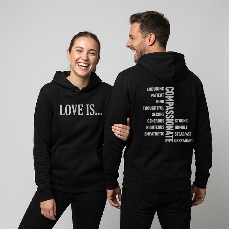 LOVE IS... Relaxed Hoodie (Black)