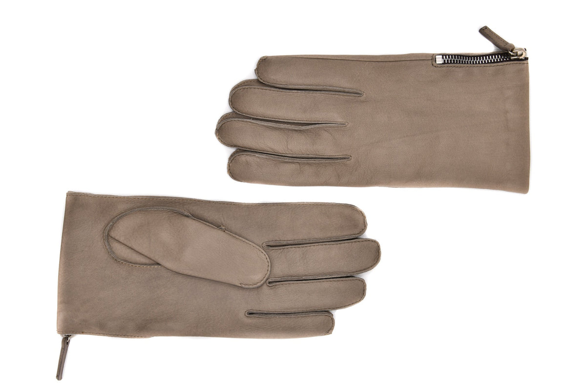 Mario Portolano Leather Zip Up Gloves