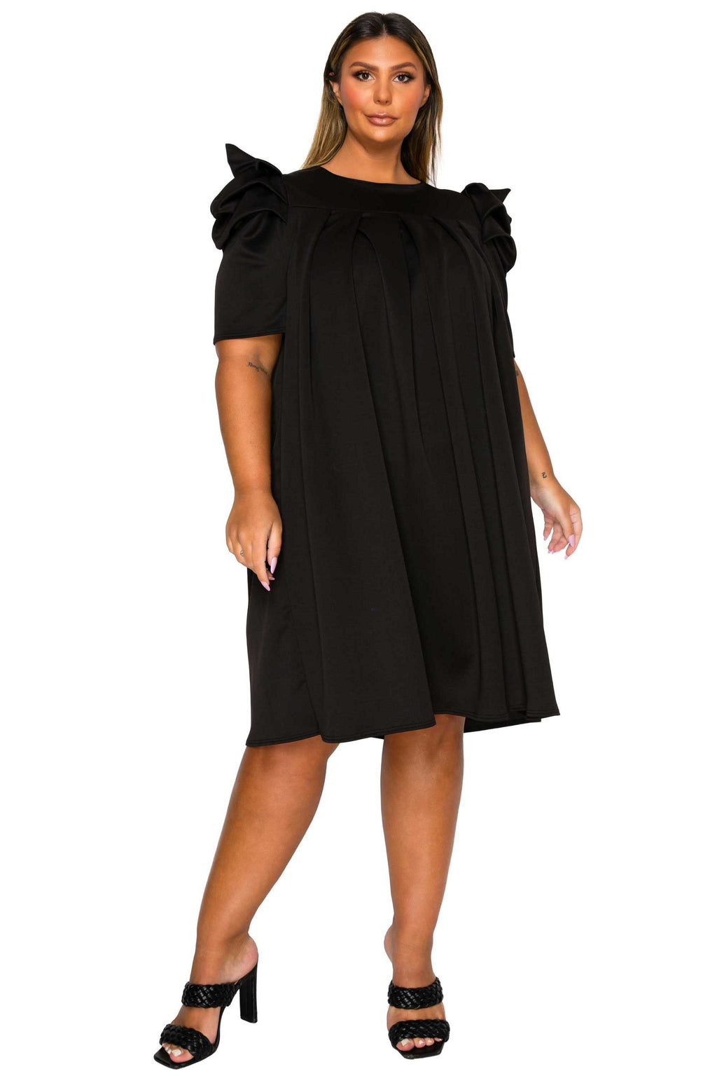 Zaya Pleated Swing Dress
