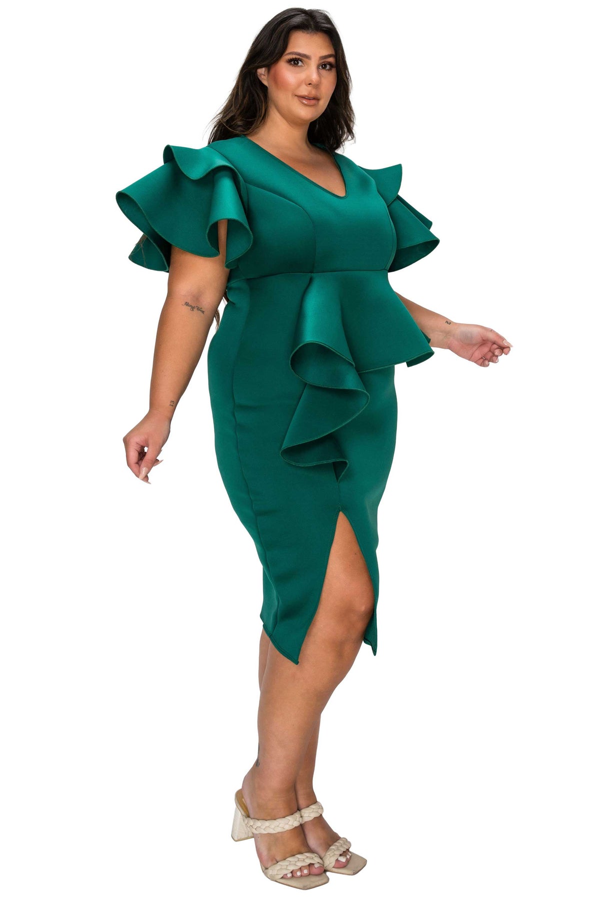 Kira Neoprene Peplum Dress