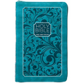 KJV Holy Bible Zip Turquoise - Imitation Leather