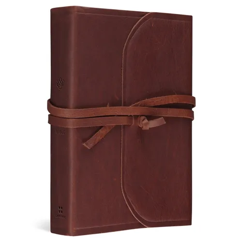 ESV Student Study Bible (Natural Leather, Brown, Flap with Strap) - Leather