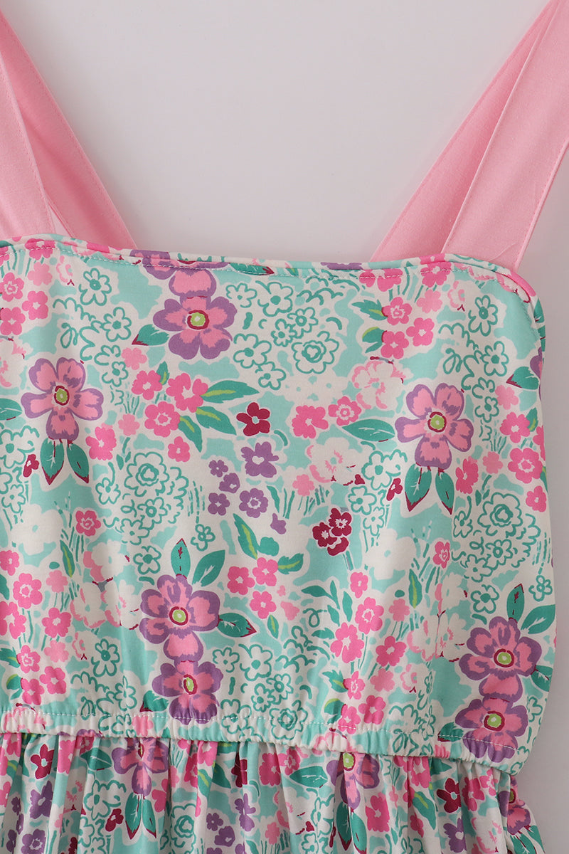 Green dream garden tiered mom dress