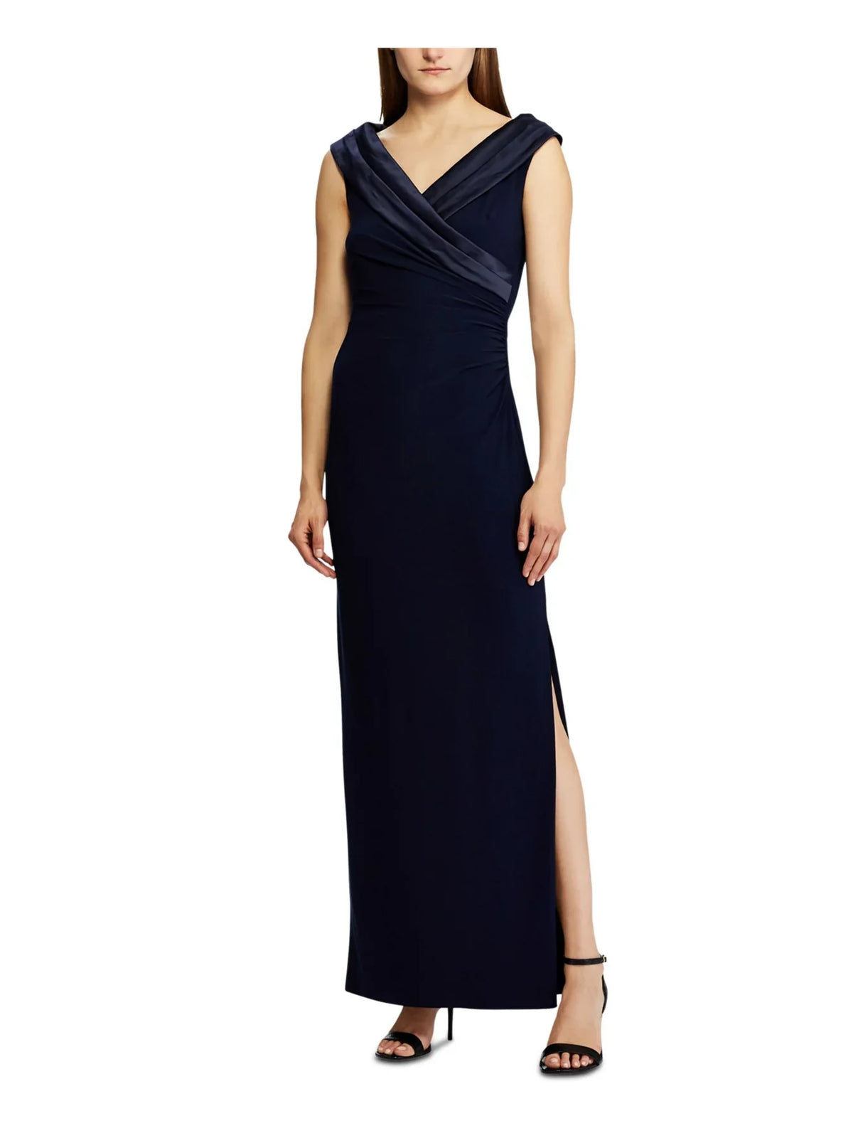 Lauren by Ralph Lauren Women Gown Sz Satin Portrait-Collar, Size 16