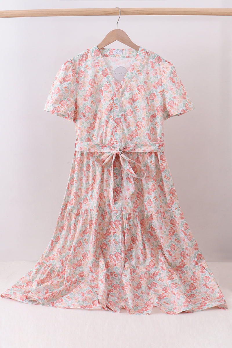 Floral romance tiered maxi dress