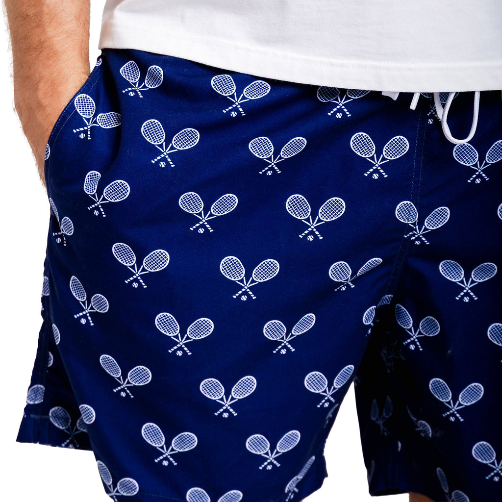 Men's Tennis Navy Swim Shorts - 5.75" inseam