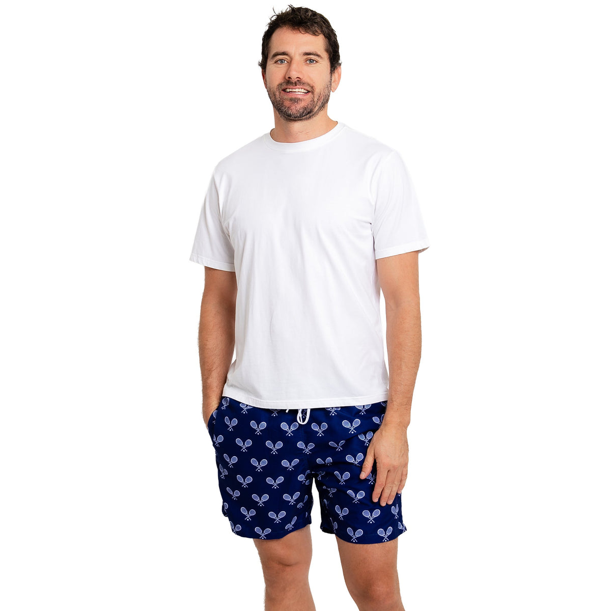 Men's Tennis Navy Swim Shorts - 5.75" inseam