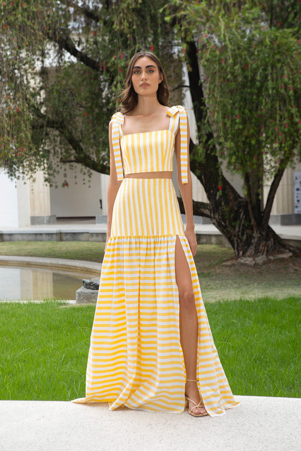 MIMOSA TOP IN YELLOW STRIPES
