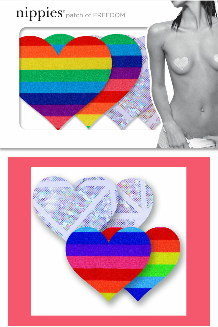 One Love Heart Rainbow Pasties