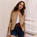Fall Casual Classic Everyday Joker round Neck Classic Short Jacket