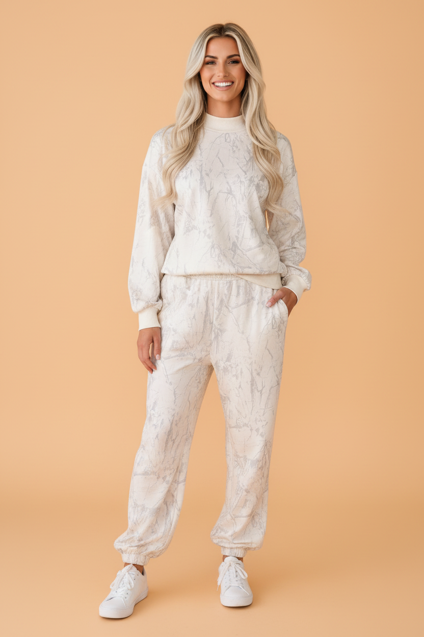 Camo Long Sleeve Top and Jogger Pants Set