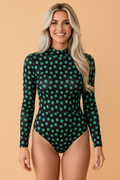 St Patrick Shamrock Mesh Long Sleeve Bodysuit