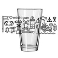 Pint Glass - Michigan Icons