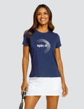 BIJOU BOXY SHORT SLEEVE TOP - NAVY BLUE
