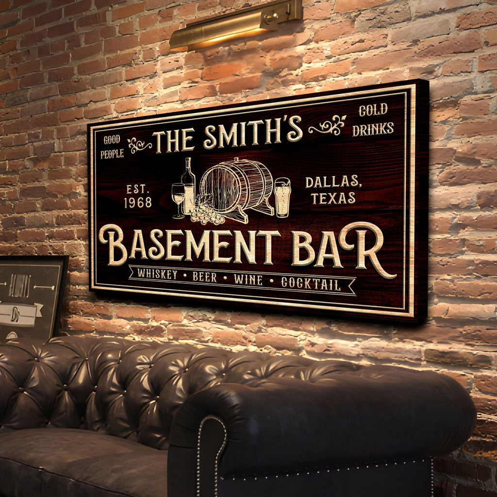 Personalized Basement Bar Sign